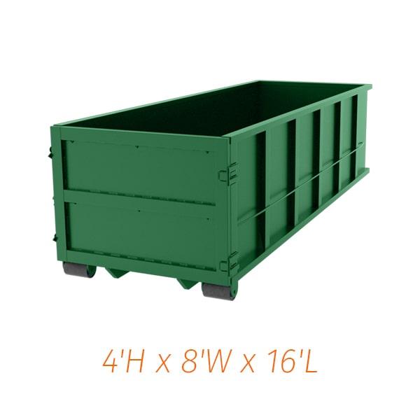 fifteen-yard dumpsters can hold a variety of waste types, including household junk, yard waste, construction debris, and more